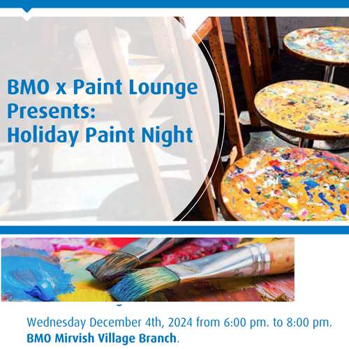 Holiday paint night Paint Lounge at BMO on Bloor Street West at Bathurst Toronto